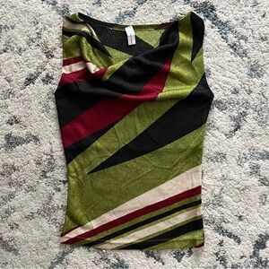Vintage 90’s Suzy Shier Patchwork Swirl Tank